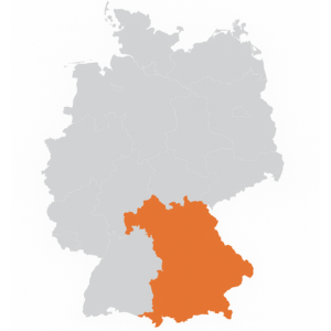 Deutschlandkarte mit Bayern hervorgehoben